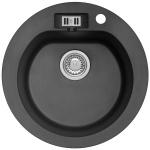 Zlewozmywak Granitowy MALIBU 10 Czarny nakrapiany (10)