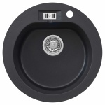 Zlewozmywak Granitowy MALIBU 10 Czarny metalik (60)