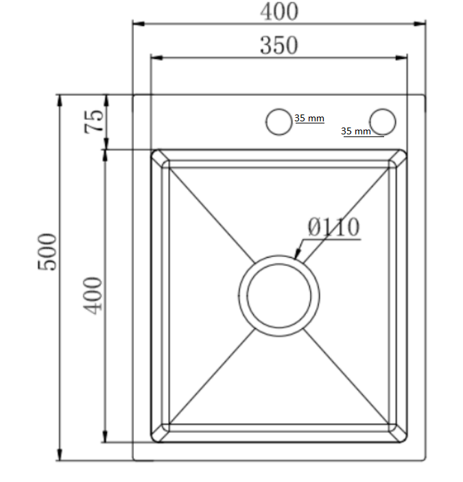 Zlewozmywak stalowy STELLMAN 4050 Inox