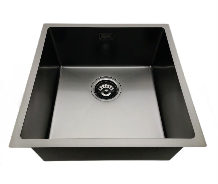 Zlewozmywak 44x44 cm podwieszany. Kolor - czarny.