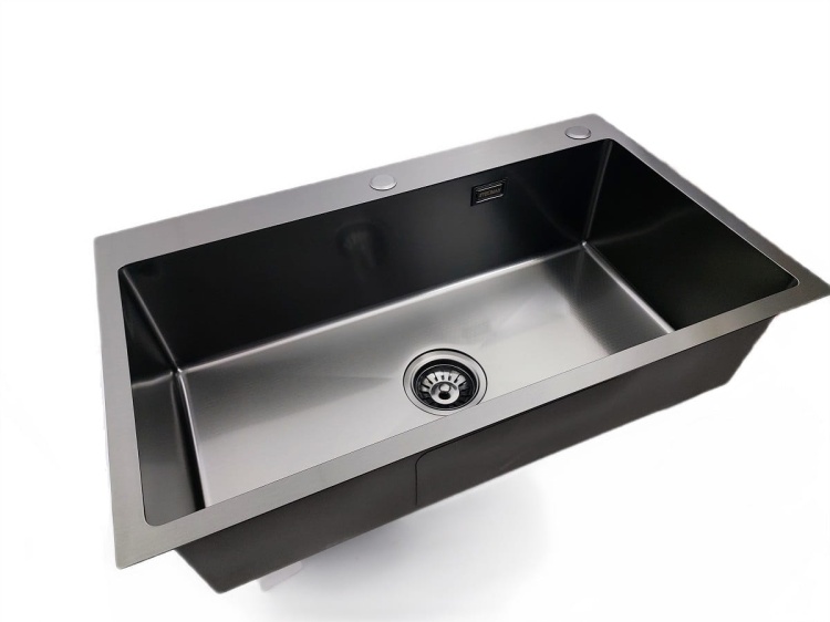 Zlewozmywak STELLMAN stalowy jedno komorowy STEEL 7545 czarny