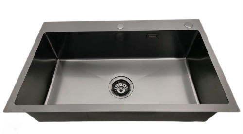 Zlew stalowy jedno komorowy STELLMAN STEEL 7545 czarny