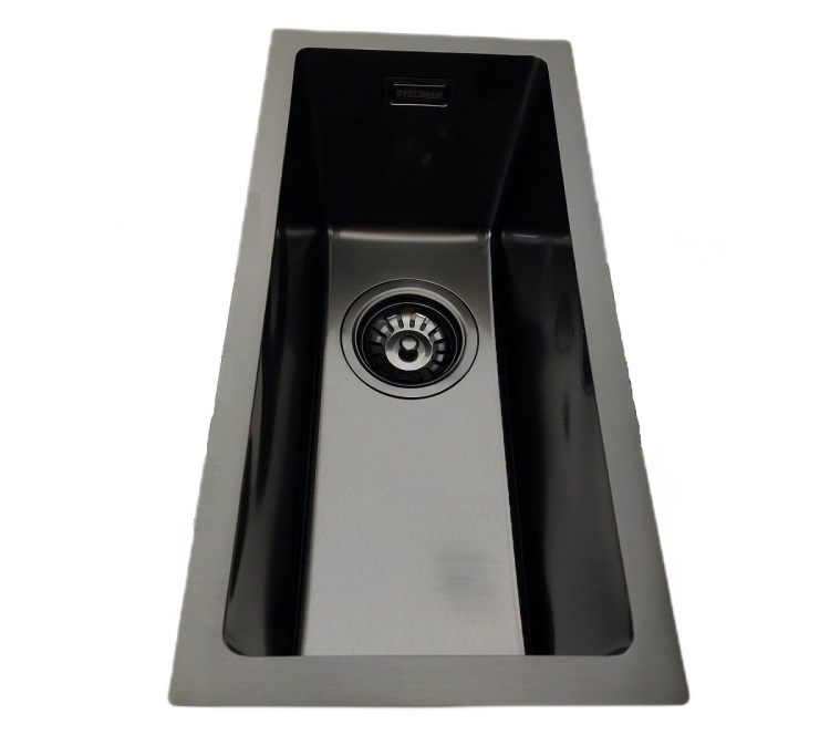 Zlewozmywak stalowy STEEL 2244p podwieszany CZARNY STELLMAN
