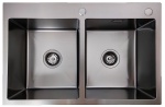 Zlewozmywak stalowy dwukomorowy  STEEL 7549 CZARNY