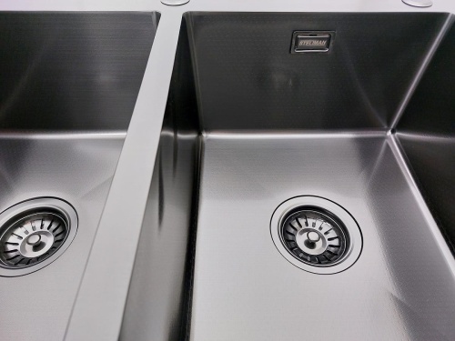 Zlew stalowy dwukomorowy STEEL 7549 CZARNY od STELLMAN