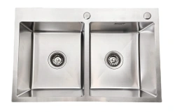 Zlewozmywak stalowy dwukomorowy  STEEL 7549E inox