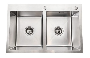 Zlewozmywak stalowy STELLMAN 7549E Inox 75x49 cm – dwukomorowy