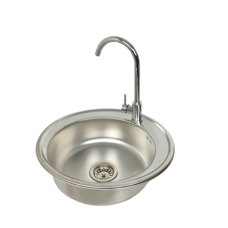 Zlewozmywak stalowy 510S6/180 Satyna + bateria chrom