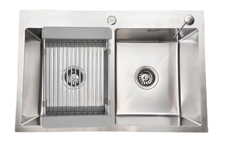 Zlewozmywak stalowy dwukomorowy STEEL 7549. Kolor - inox