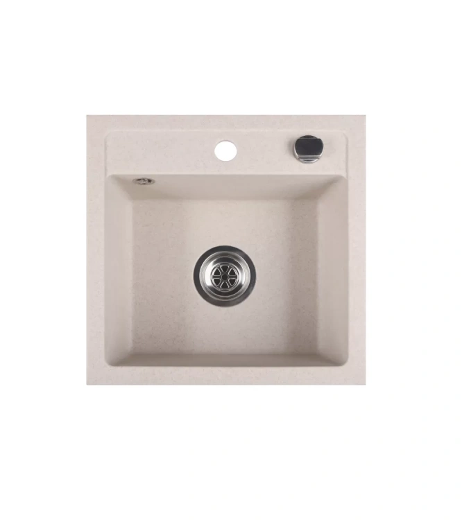 Zlewozmywak granitowy jednokomorowy. Model: BELLA. Kolor: beżowy.