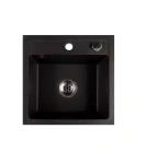 Zlewozmywak Granitowy jednokomorowy czarny metalik BELLA