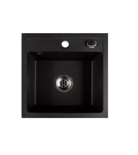 Zlewozmywak granitowy jednokomorowy. Model: BELLA. Kolor: czarny metalik.