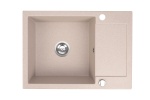 Zlewozmywak jednokomorowy granitowy z ociekaczem beżowy piaskowy CORDEO 70