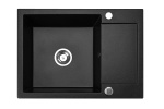 Zlewozmywak jednokomorowy granitowy z ociekaczem czarny metalik CORDEO 70