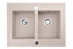 Zlewozmywak Granitowy dwukomorowy beżowy piaskowy GRANDE