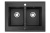 Zlewozmywak Granitowy dwukomorowy (czarny metalik) GRANDE