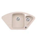 Zlewozmywak Granitowy półtorakomorowy z ociekaczem beżowy piaskowy MERKURY