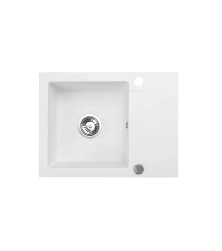 Zlewozmywak granitowy jednokomorowy z ociekaczem biały NELI 59