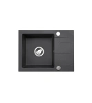 Zlewozmywak granitowy jednokomorowy z ociekaczem czarny metalik NELI 59