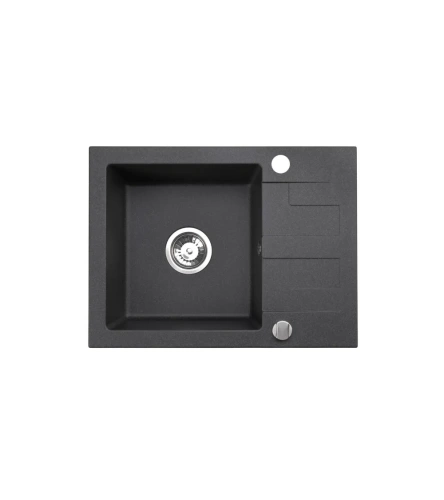 Zlewozmywak granitowy jednokomorowy z ociekaczem czarny metalik NELI 59
