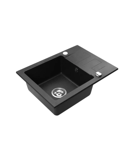 Zlew granitowy jednokomorowy z ociekaczem czarny nakrapiany NELI 59