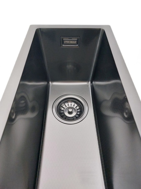 Zlewozmywak stalowy STEEL 2244p podwieszany CZARNY