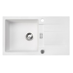 Zlewozmywak granitowy biały 1-komorowy z ociekaczem ATHENA