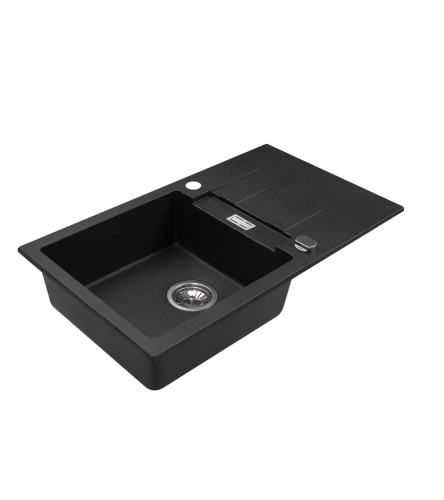 Zlewozmywak Athena granitowy 76x44cm. Kolor - czarny nakrapiany.