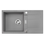 Zlewozmywak granitowy szary 1-komorowy z ociekaczem ATHENA