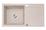 Zlewozmywak granitowy jednokomorowy z ociekaczem CORDEO XL beżowy