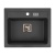 Kuchenny granitowy zlewozmywak jednokomorowy YORK. Kolor czarny nakrapiany.