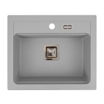 Zlewozmywak kuchenny granitowy 1-komorowy szary YORK