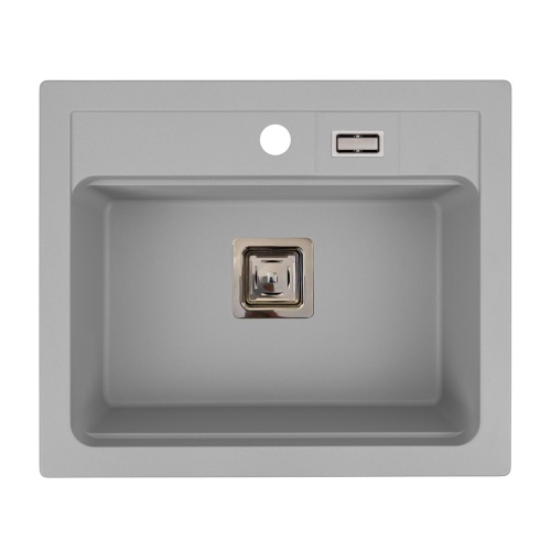 Kuchenny granitowy zlewozmywak jednokomorowy YORK. Kolor szary.