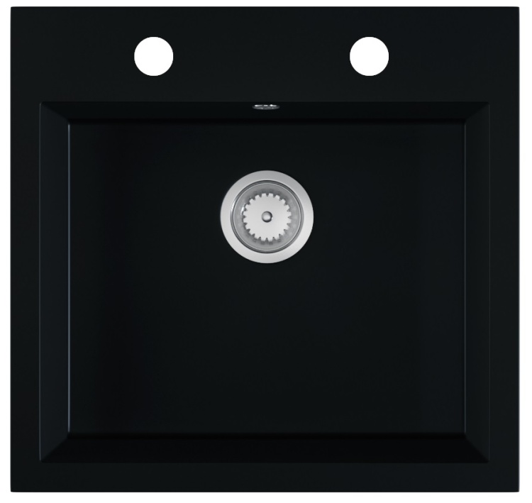 Zlewozmywak granitowy czarny mat COMO