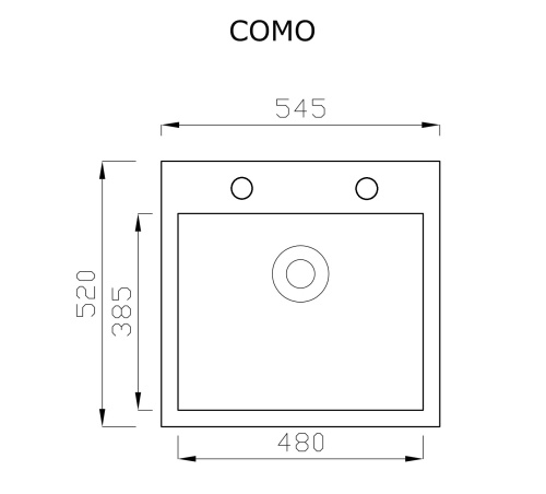 COMO zlewozmywak rysunek techniczny