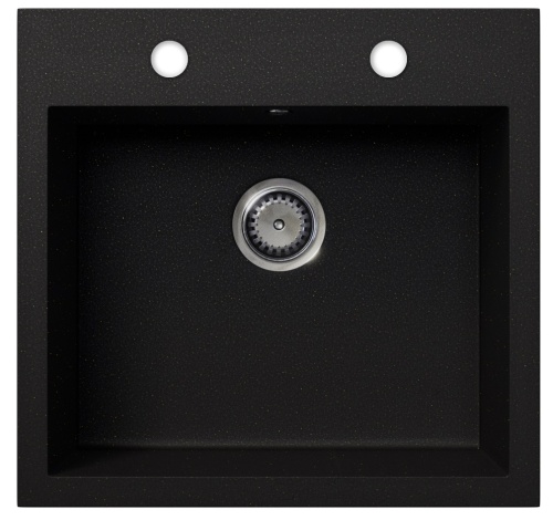 Granitowy zlewozmywak - Como (czarny brokat złoty)