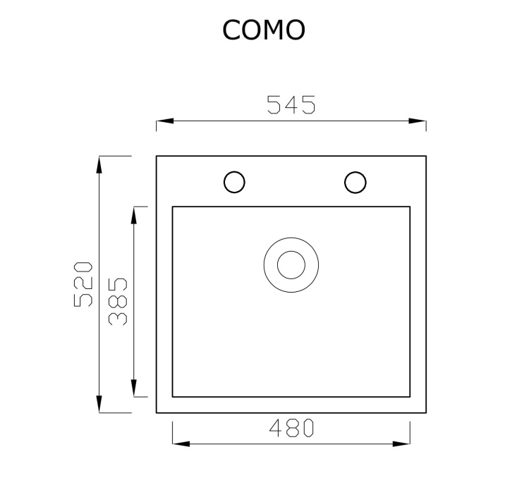 COMO zlewozmywak rysunek techniczny
