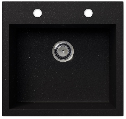 Granitowy zlewozmywak - Como (czarny brokat srebrny)
