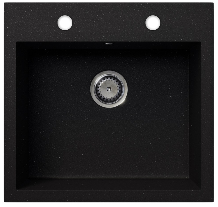 Granitowy zlewozmywak - Como (czarny brokat srebrny)