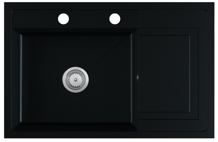 Viero - zlewozmywak granitowy czarny mat