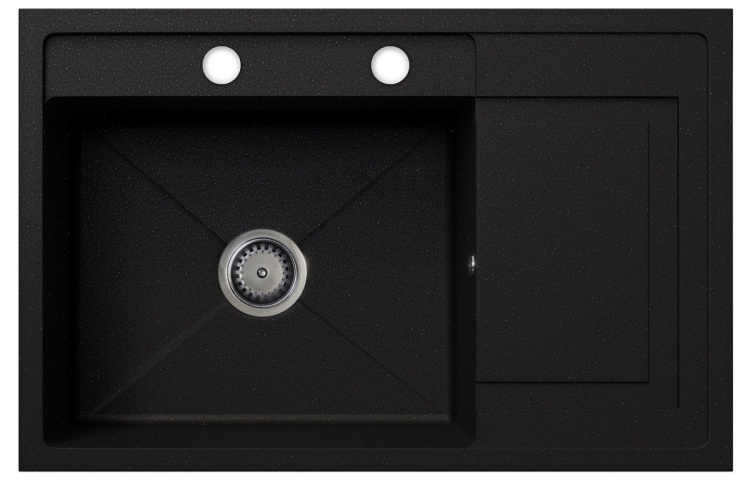 Granitowy zlewozmywak Viero - w kolorze czarny brokat zloty