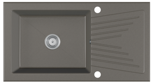 Baricco zlewozmywak granitowy z ociekaczem szary metalik