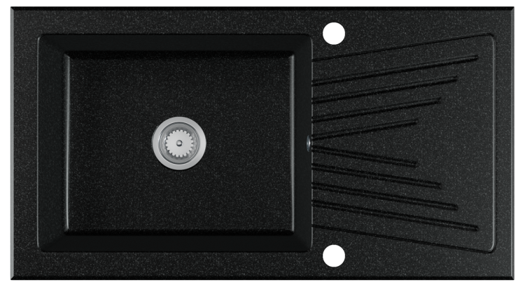 Baricco zlewozmywak granitowy z ociekaczem czarny grafit