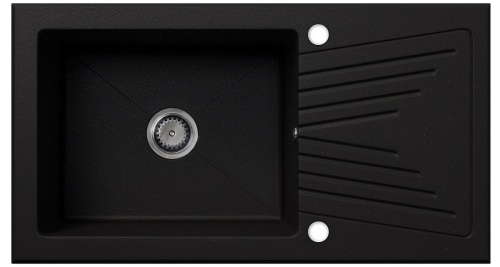 Barrico zlewozmywak granitowy czarny brokat złoty