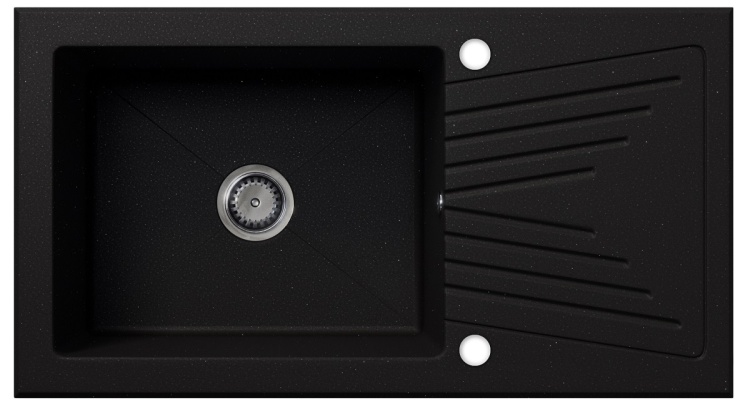 Barrico zlewozmywak granitowy czarny brokat srebrny