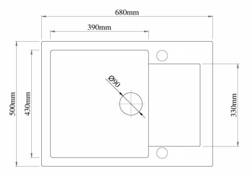 Zlewozmywak Unito (rysunek techniczny)