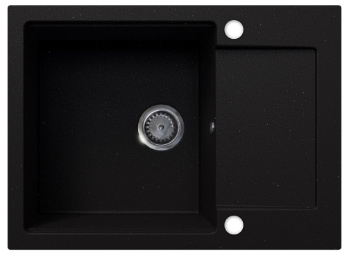 Zlewozmywak granitowy - Unito (czarny brokat srebrny)