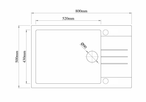 Rysunek techniczny zlewozmywaka granitowego LIMA