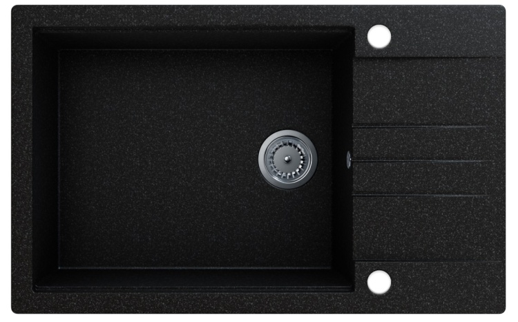 Zlewozmywak granitowy LIMA czarny nakrapiany