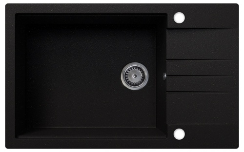 Zlewozmywak granitowy LIMA czarny brokat złoty